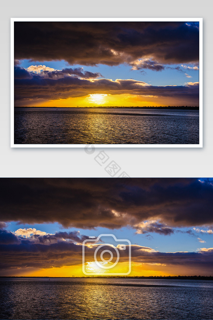塔斯布鲁尼岛的日落摄影图片