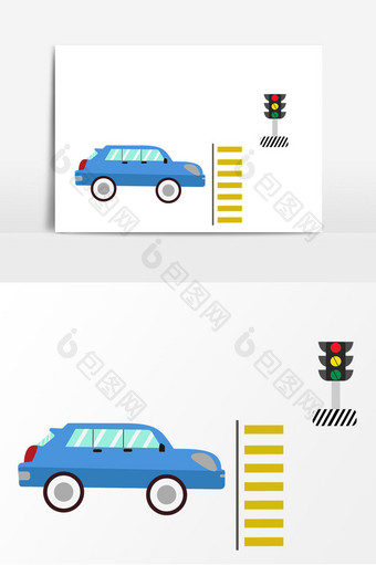 交通安全信号灯矢量元素图片