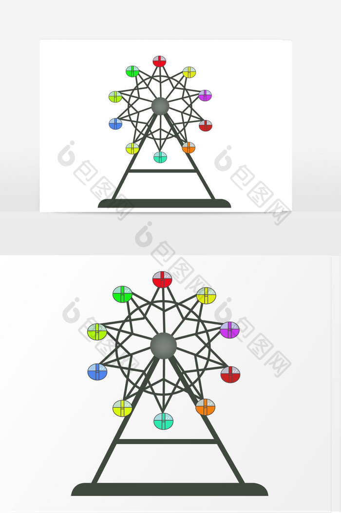 卡通摩天轮矢量元素