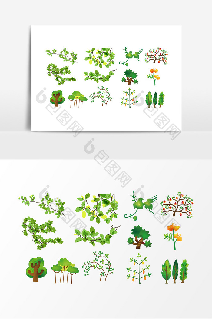 绿色树木植物树枝树叶素材