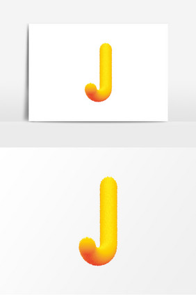 毛绒绒渐变风英文字母Jj设计
