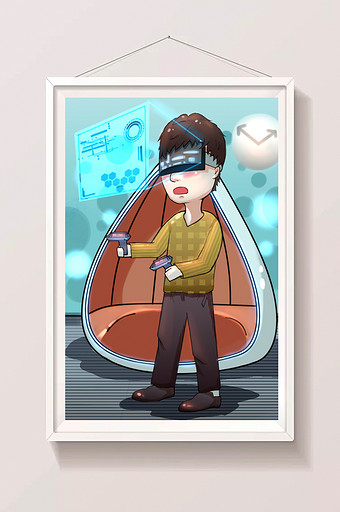 小清新手绘VR插画图片