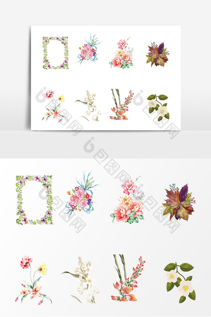 植物花朵花卉边框设计素材