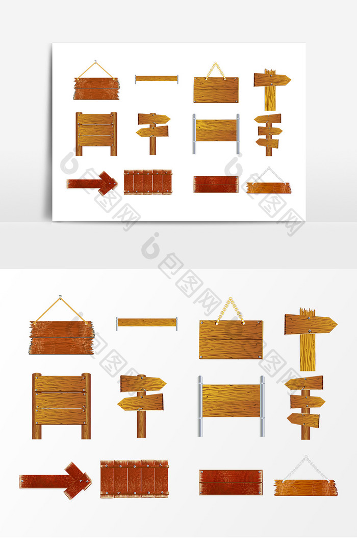 木质指示牌挂牌设计素材