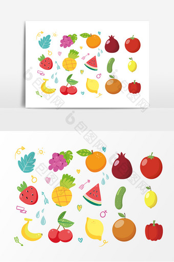 新鲜水果图案设计素材图片