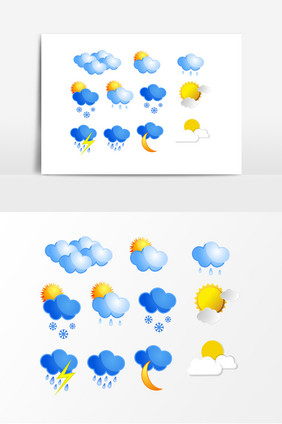 蓝色云朵天气预报设计素材