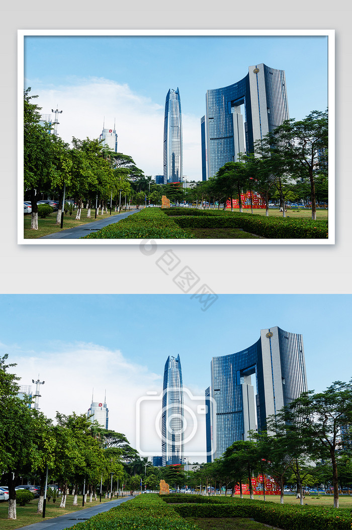 东莞之门和台商大厦摄影图片