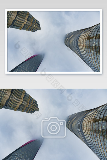 大气壮观的上海陆家嘴三件套建筑风光摄影图图片
