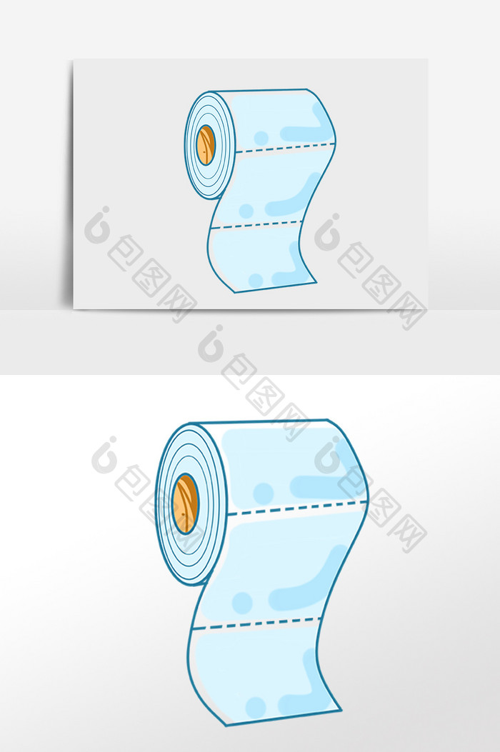 手绘卫生间卫生手纸卷纸插画 Psd素材 包图网