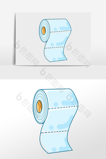 手绘卫生间卫生手纸卷纸插画图片