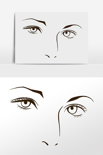 眉毛简笔画图片-眉毛简笔画素材免费下载-包图网