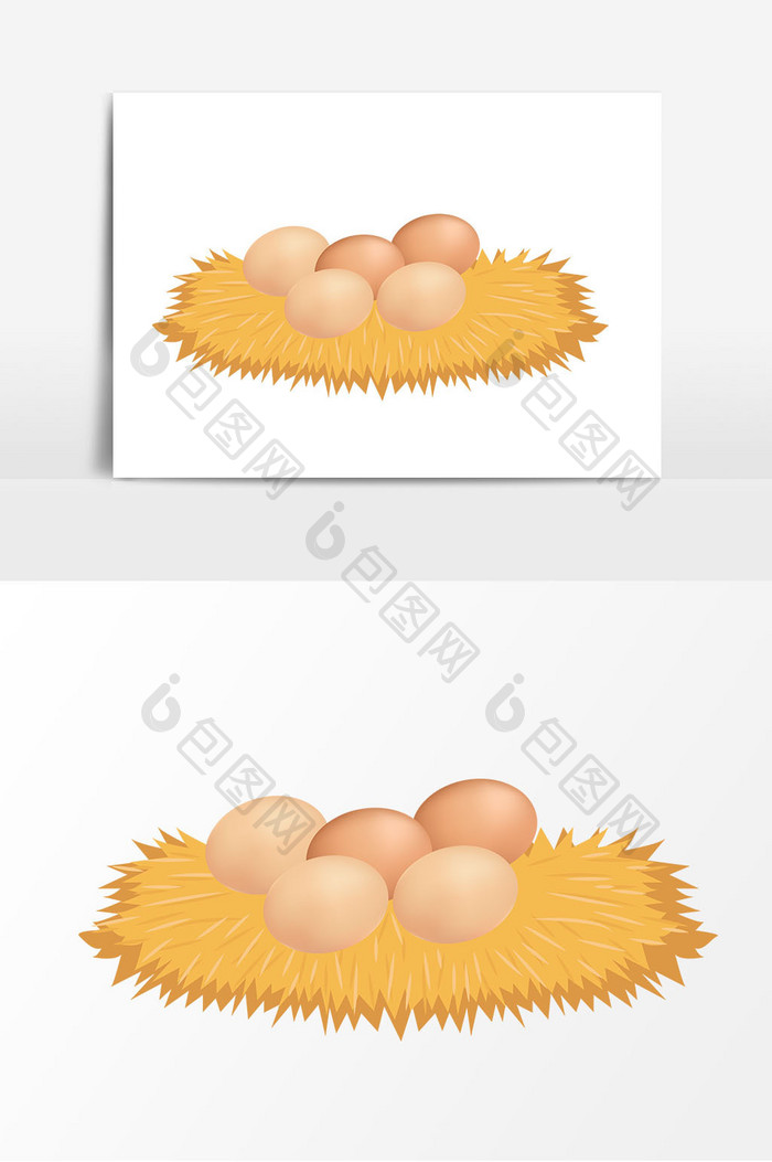 鸡窝鸡蛋矢量元素