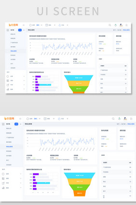 蓝色科技电商后台系统活动统计网页界面