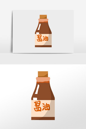 手绘美食调味品黄豆酱油插画