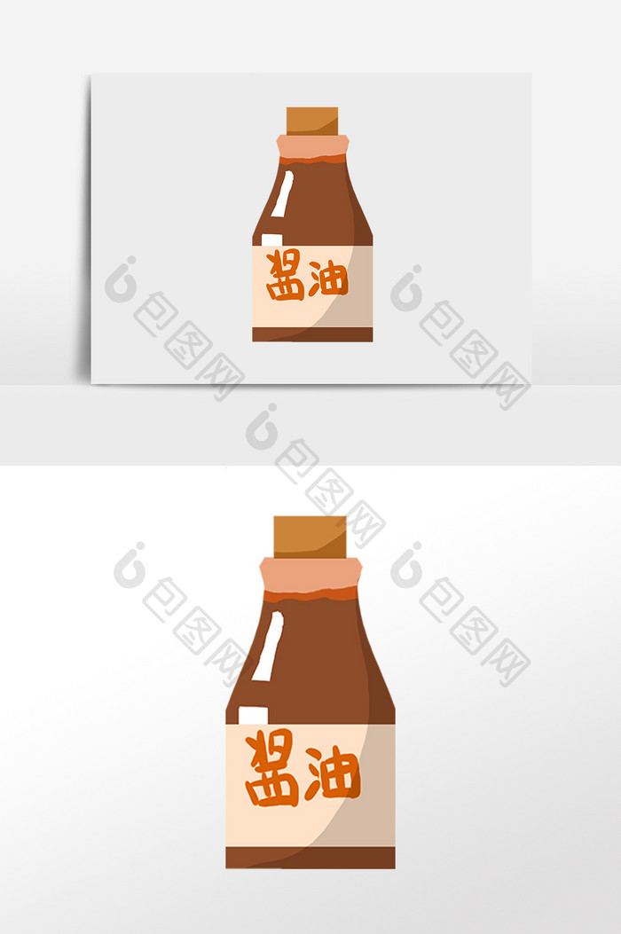 手绘美食调味品黄豆酱油插画