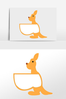 卡通可爱动物狐狸边框插画