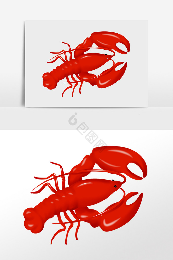 新鲜海鲜水产小龙虾插画图片