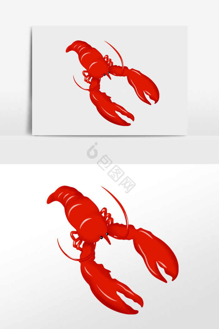 海鲜水产小龙虾插画图片
