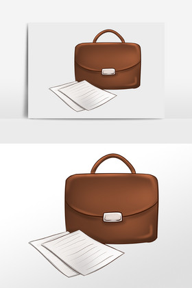 办公公文包文件插画