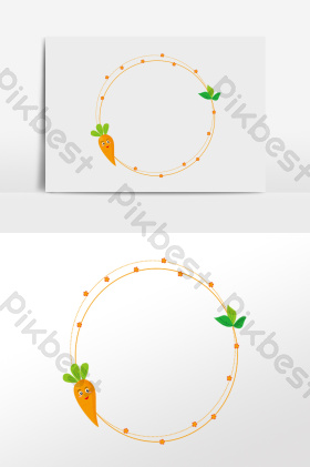 新鲜蔬菜萝卜边框插画