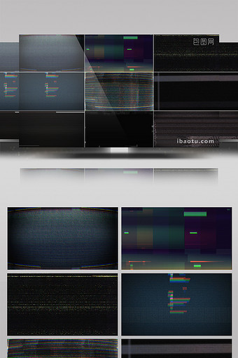 9组抖音色彩分离信号干扰叠加视频素材图片