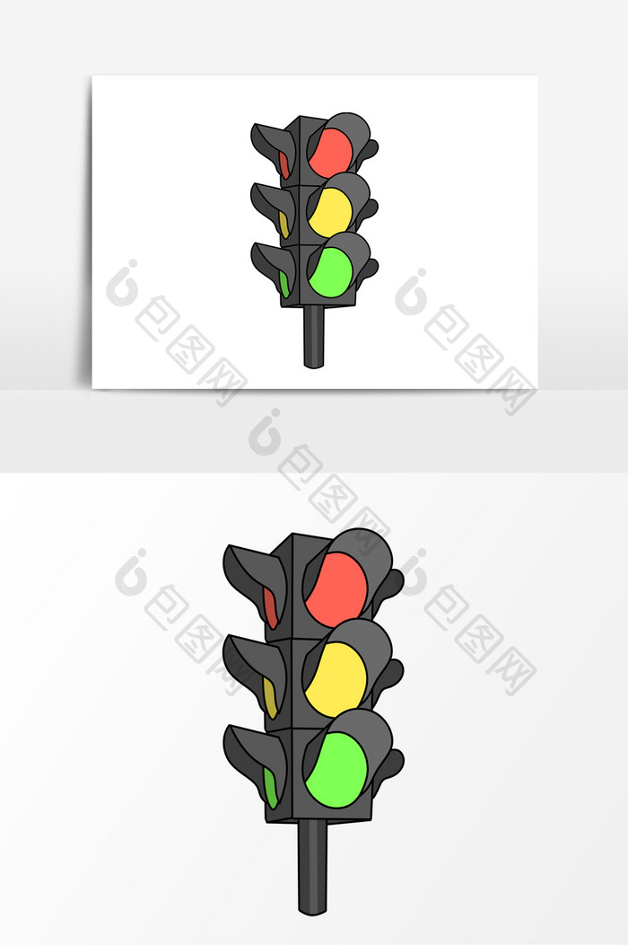 交通安全红绿灯形象元素
