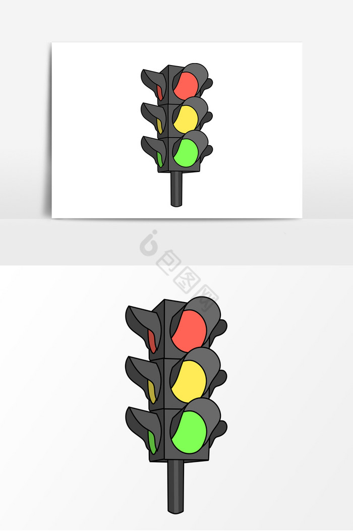 交通安全红绿灯形象图片