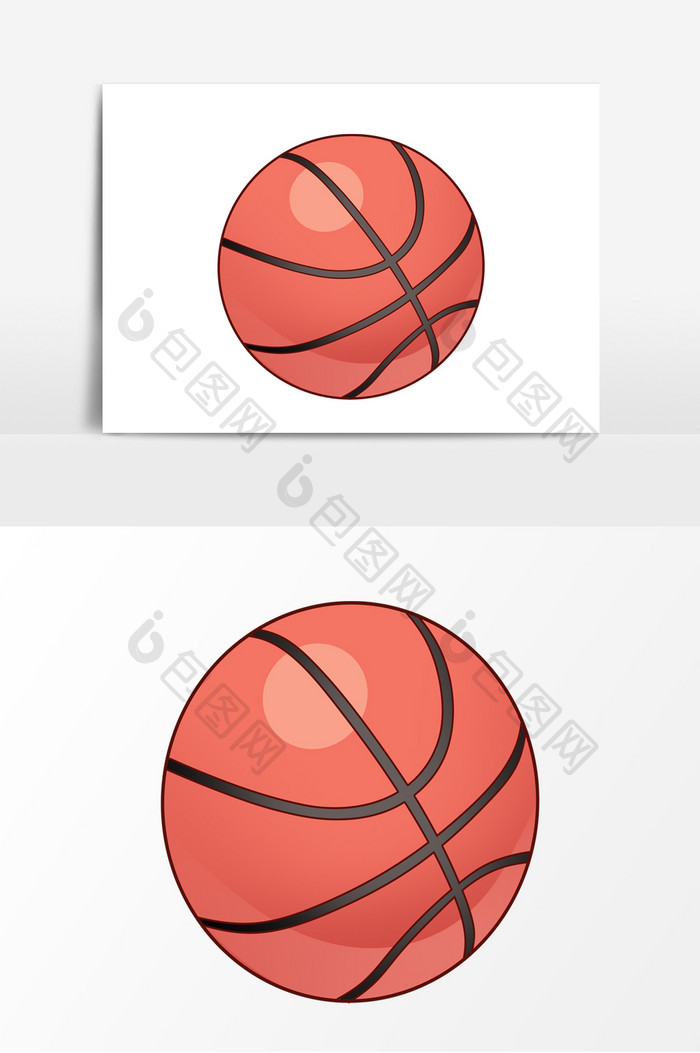运动会篮球手绘形象元素