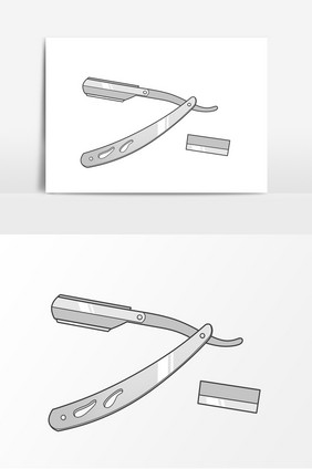 剃须刀卡通手绘元素