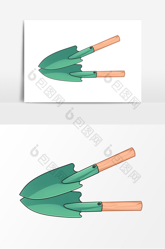铲刀卡通手绘形象元素