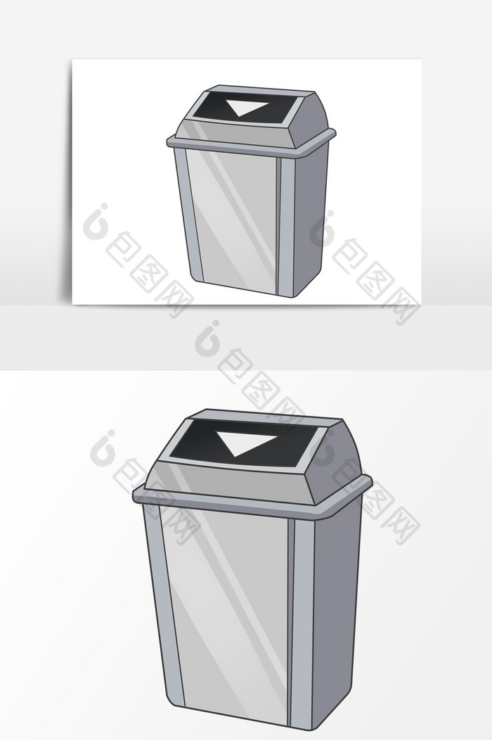 垃圾桶手绘卡通元素