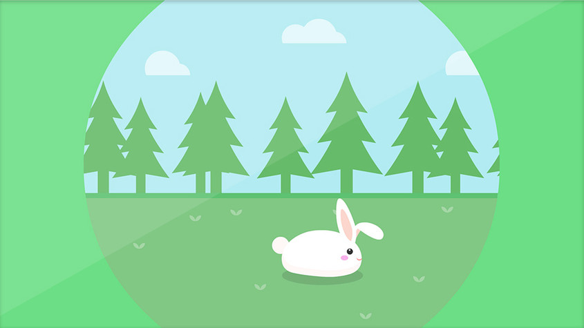 兔子野外跳跃插画动图图片
