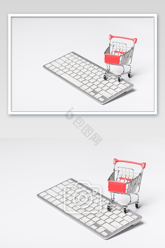 购物车和电脑键盘组合图片