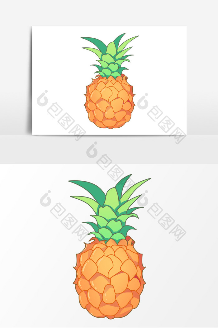 夏季水果菠萝卡通元素