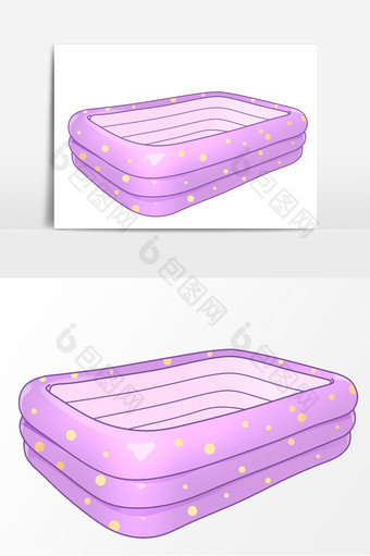 手绘夏季充气小型游泳池图片