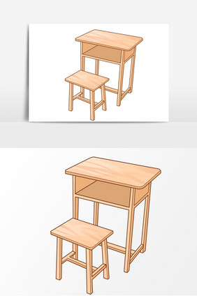 手绘课堂教室课桌椅