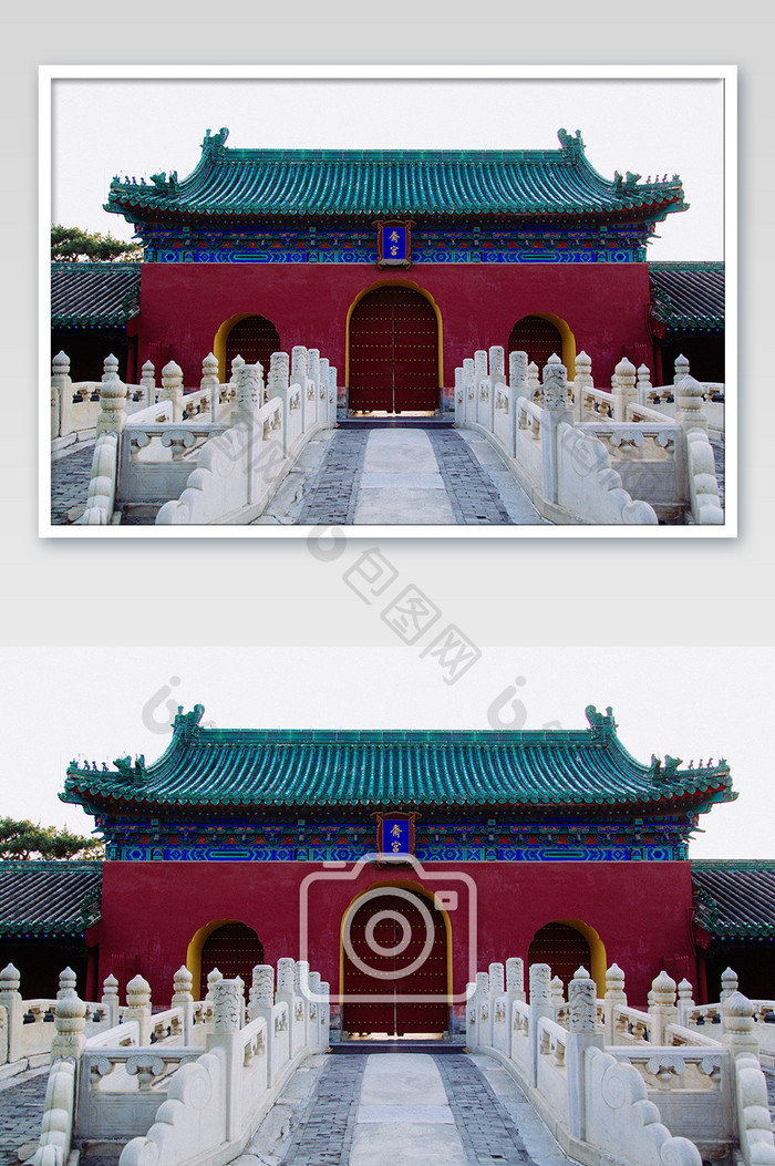 北京天坛公园斋宫建筑摄影图