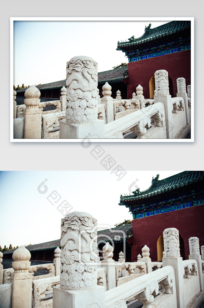 斋宫角门汉白玉石桥特写图片-包图网