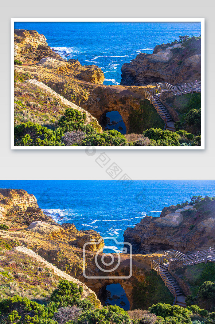 大洋路哥洛多岩穴台阶观景点摄影图片
