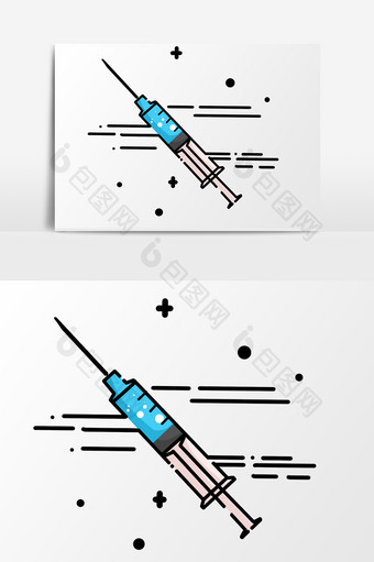 手绘卡通简约护士节医疗器具针筒免扣图片素图片