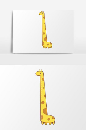 手绘元素儿童节卡通黄色长颈鹿身高测量尺
