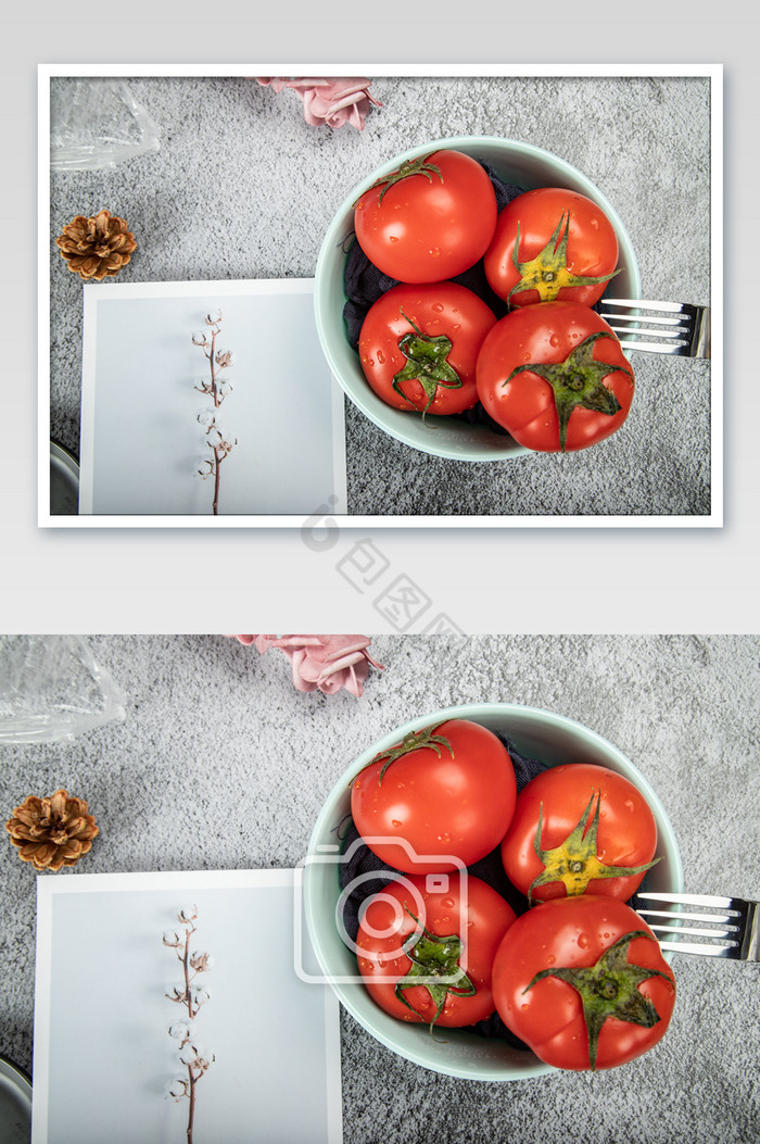 文艺风格番茄摄影图图片