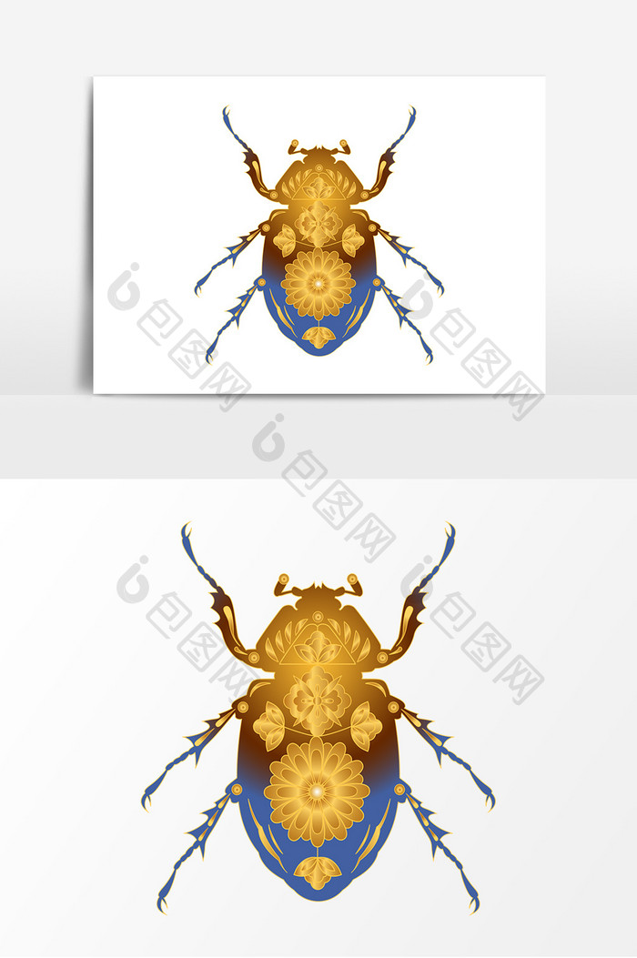 昆虫甲虫插画元素