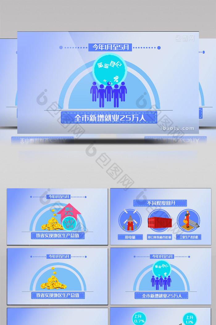 卡通经济解读类字幕视频AE模板