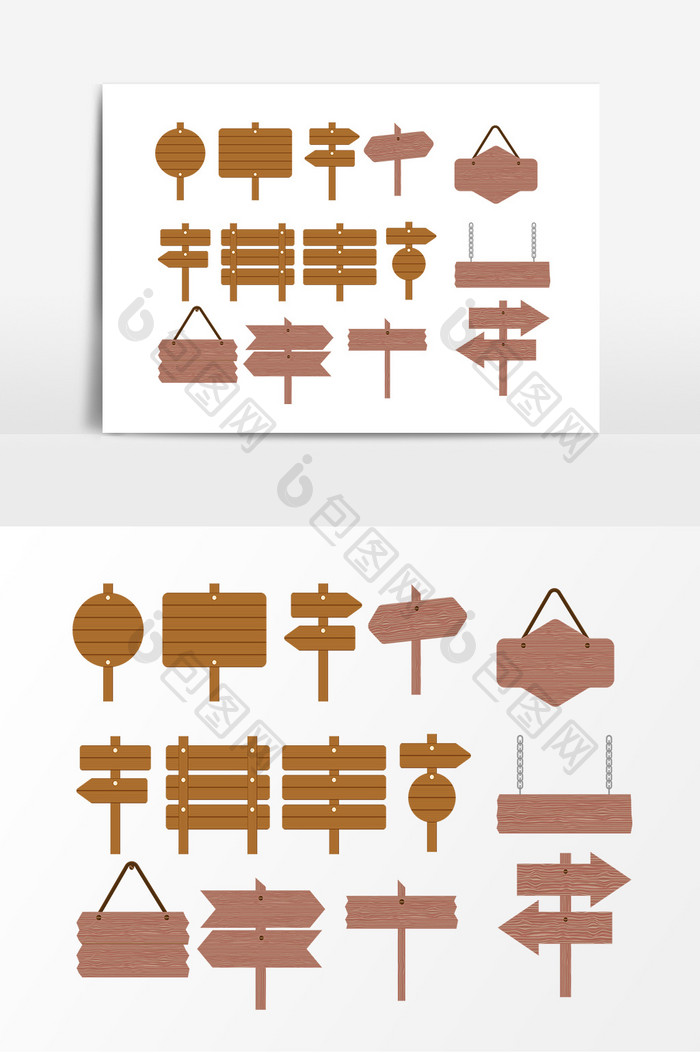 木板指示牌挂牌设计元素