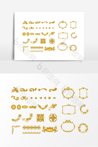 金色装饰边框纹理设计元素图片