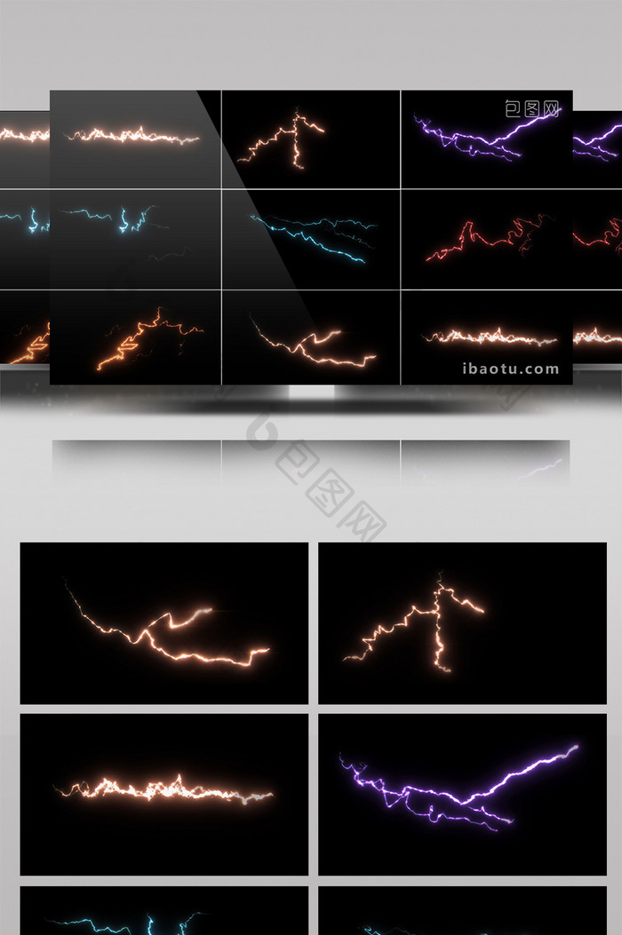 10组4K带通道闪电特效视频素材