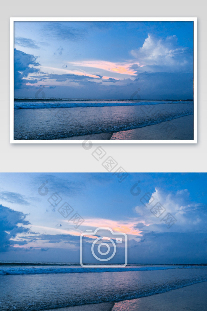 巴厘岛海边夕阳摄影图