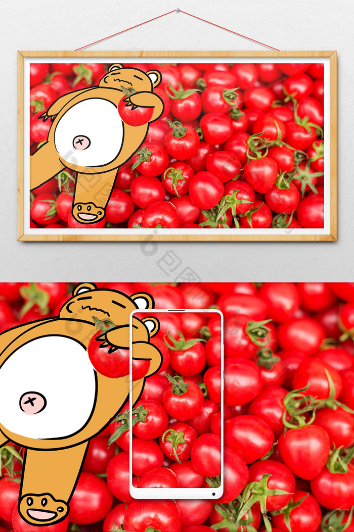 新鲜圣女果小西红柿创意摄影插画gif