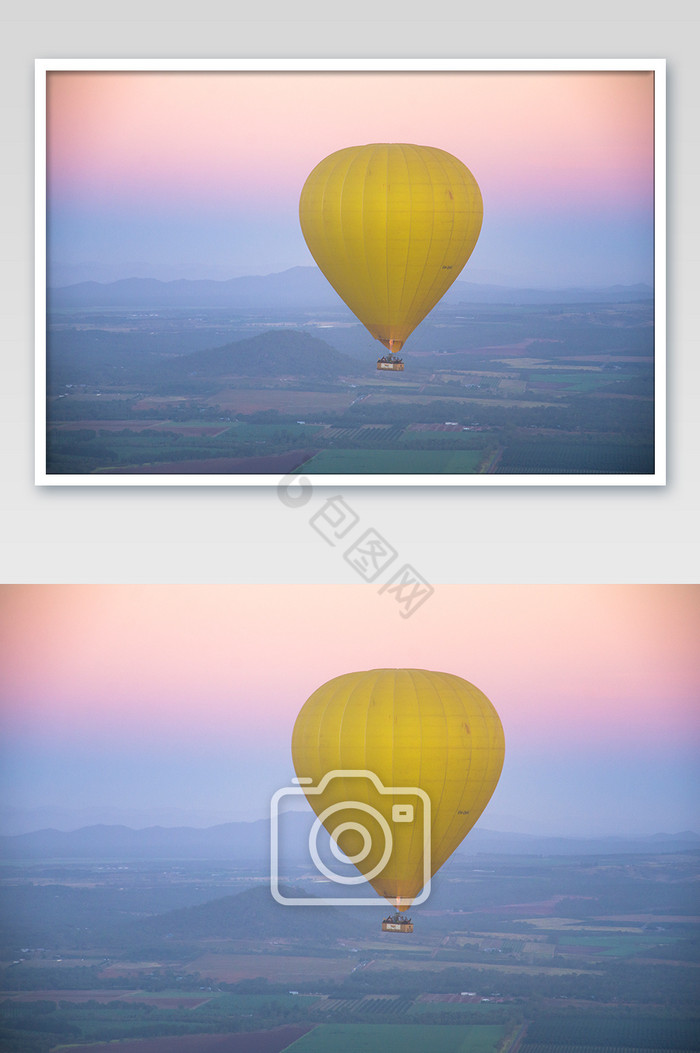 马里巴上空的热气球摄影图片